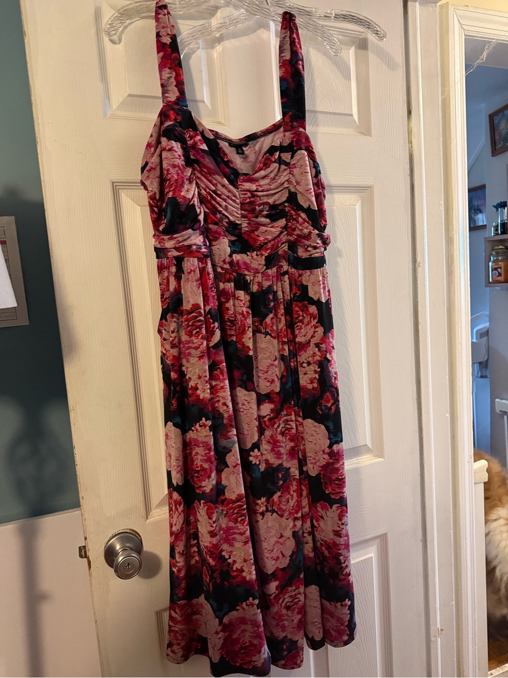 torrid Pink, Red & Black Floral Ruched Top
